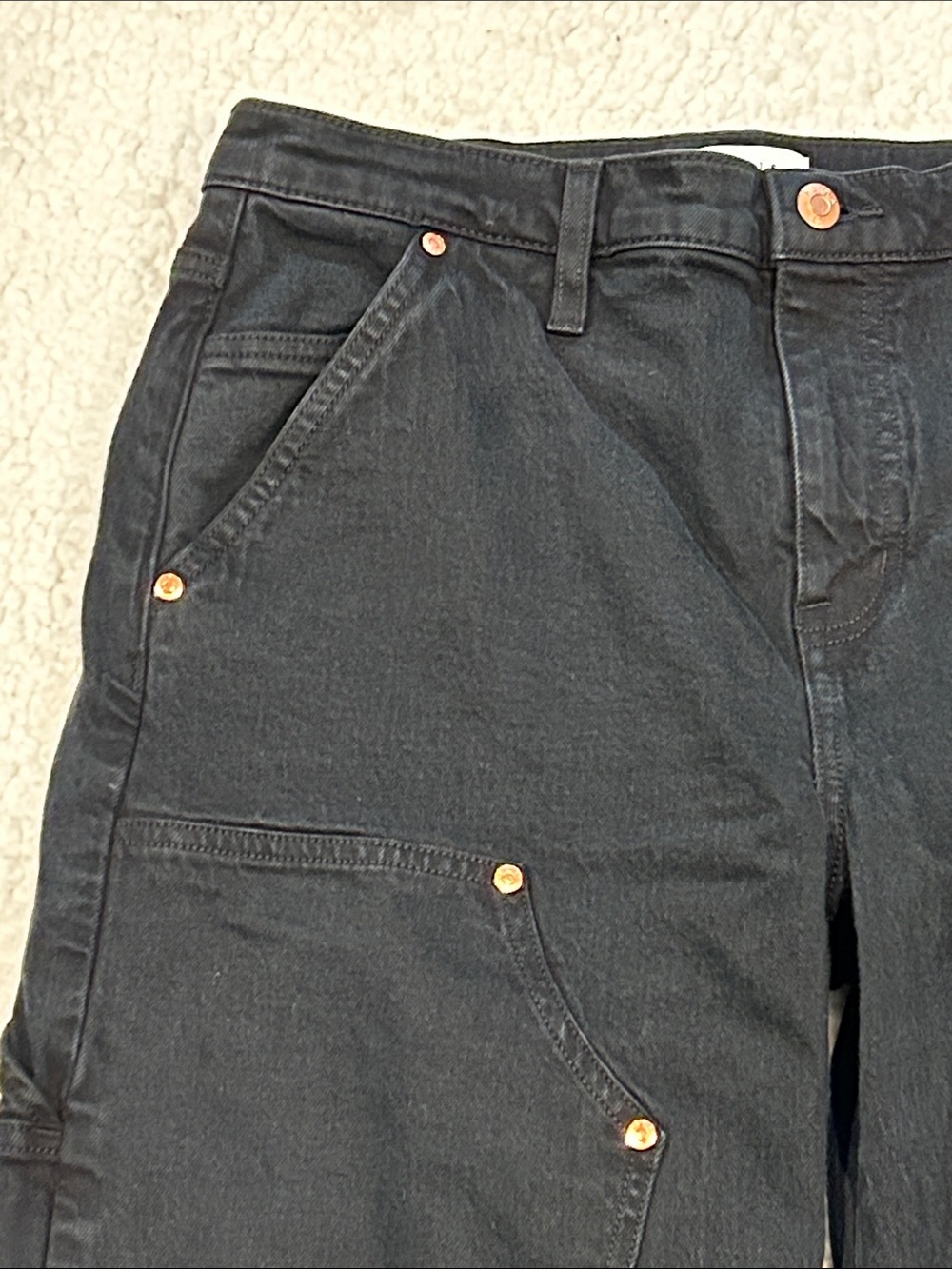 Pistola Lexi Mid Rise Straight Carpenter Jeans size 29 Coal Black - Picture 3 of 14
